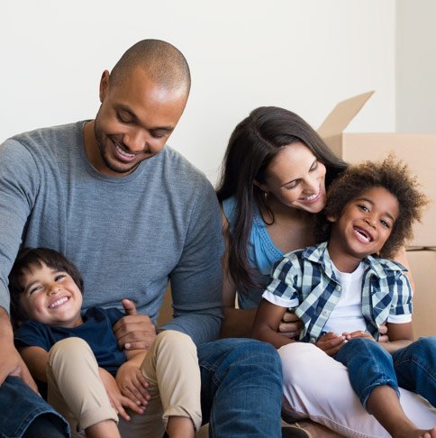 A family laughing together
