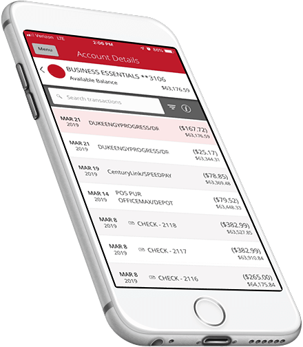 iPhone with lite Valley Credit Union bill pay on the screen
