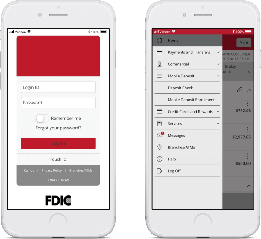 phone with lite Valley Credit Union mobile check deposit app